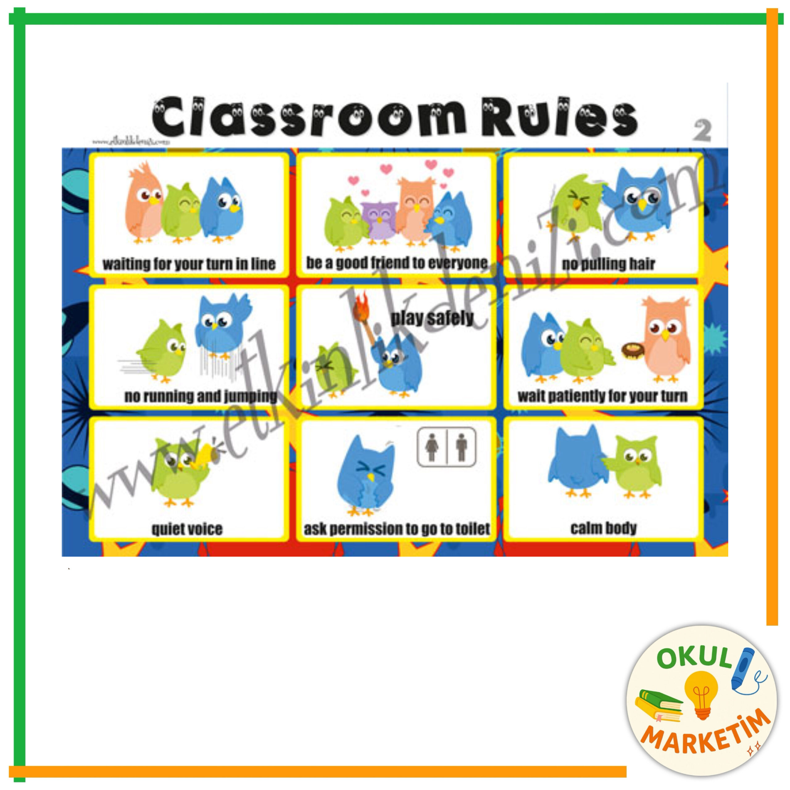 Classroom Rules 2’li Afiş Seti