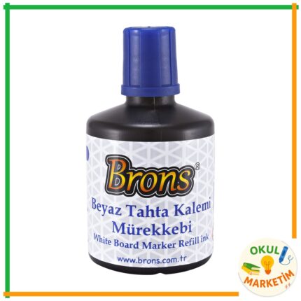 BRONS Beyaz Tahta Kalemi Mürekkebi 100ml -Mavi