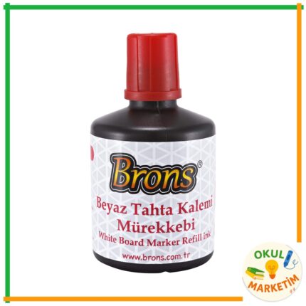 BRONS Beyaz Tahta Kalemi Mürekkebi 100ml -Kırmızı