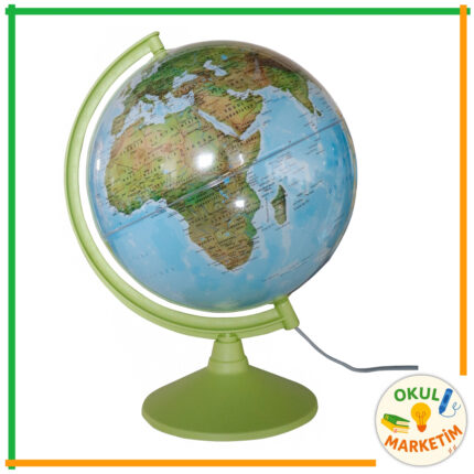 Işıklı Yerküre Maketi (20 cm) Siyah & Yeşil