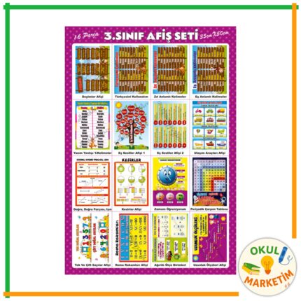 3. Sınıf Afiş Seti (16 Parça)