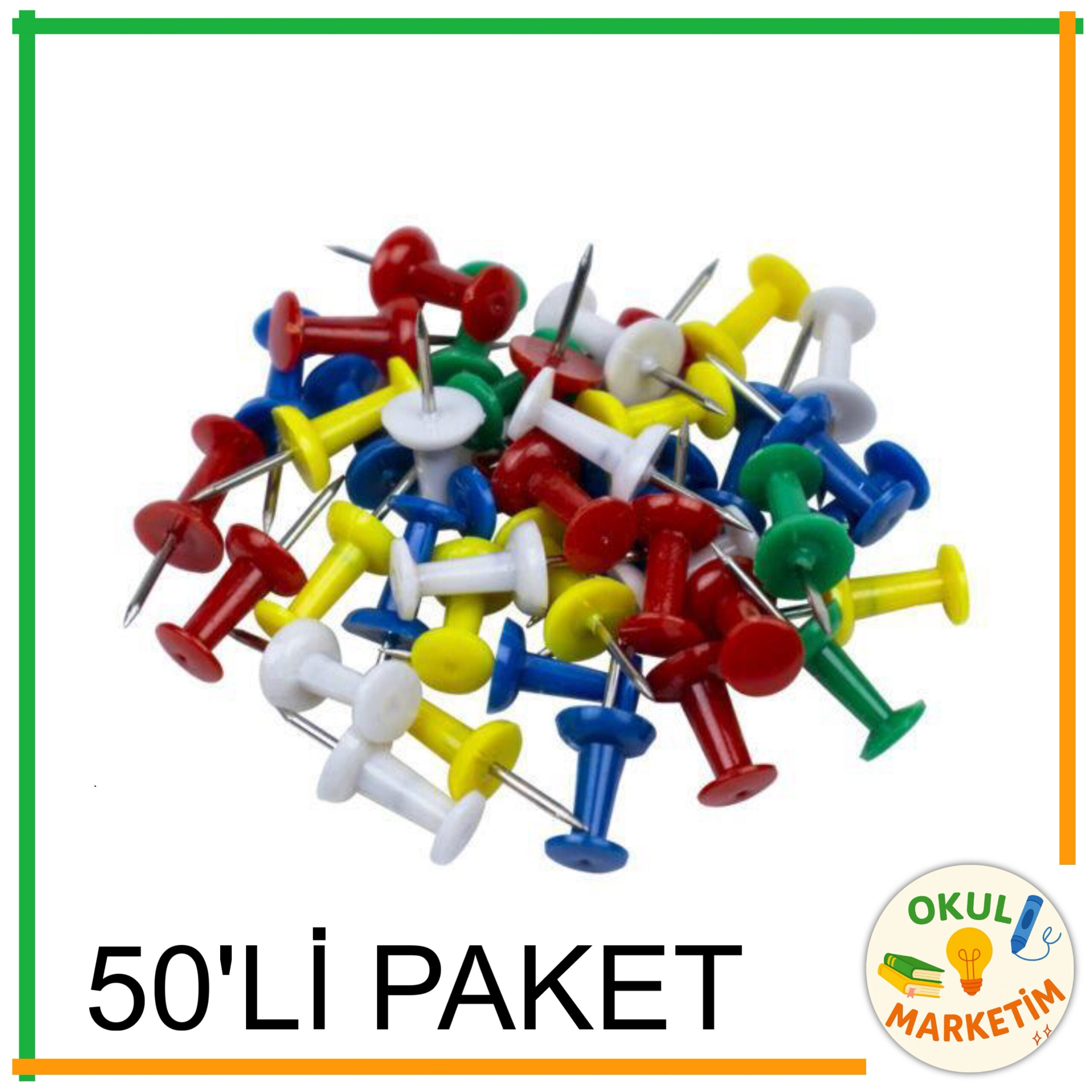 Raptiye & Harita Çivisi (50’li Paket)