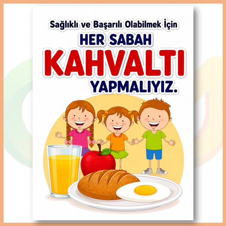 okul120 Kahvaltı Afişi - Görsel 1