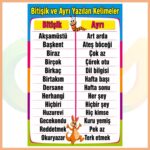 Bitişik ve Ayrı Yazılan Kelimeler