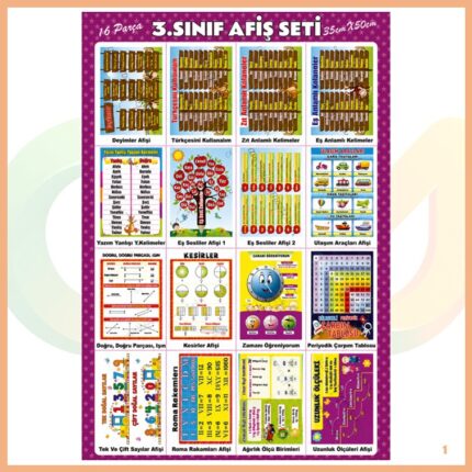 3. Sınıf 16'lı Afiş Seti