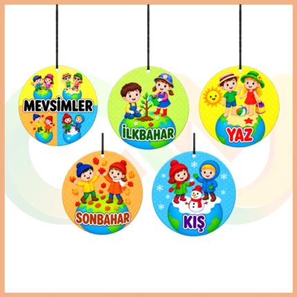 Mevsimler 5'li Dönkart Seti (Çift Yönlü)