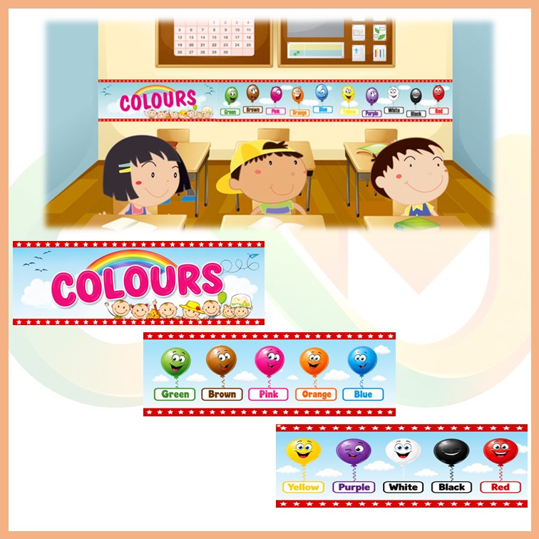 okul204 Colours Border Sticker 3'lü Set - Görsel 1