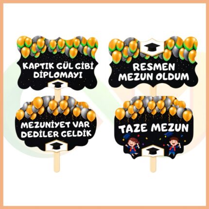 Mezuniyet El Pankartı 4’lü Set 2