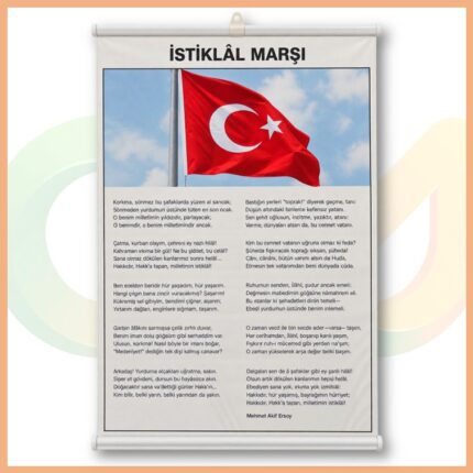 İstiklal Marşı Afişi 35x50 cm (Plastik Çıtalı)
