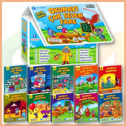 Okumayı Çok Seven Fare 10'lu Set (Poster Hediyeli)