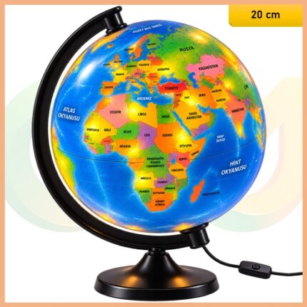 Işıklı Yerküre Modeli (20 cm) - Siyah