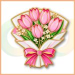 Pembe Çiçek Buketi Broş