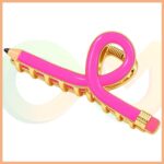 Kalem Tasarımlı Saç Tokası - Pembe