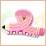 Kalem Tasarımlı Saç Tokası - Pembe